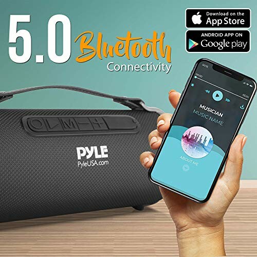 Portable Bluetooth speaker with smartphone app